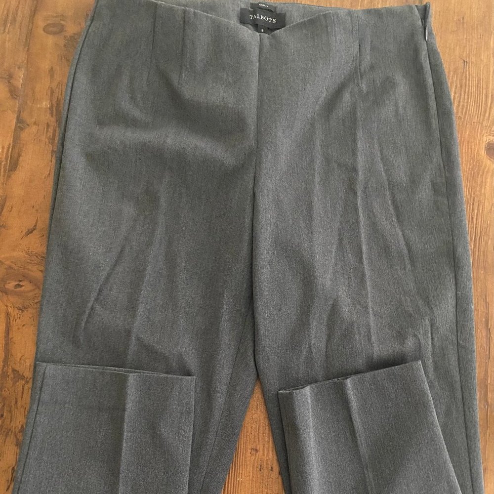 Talbots grey heathered pants, size 8 curvy